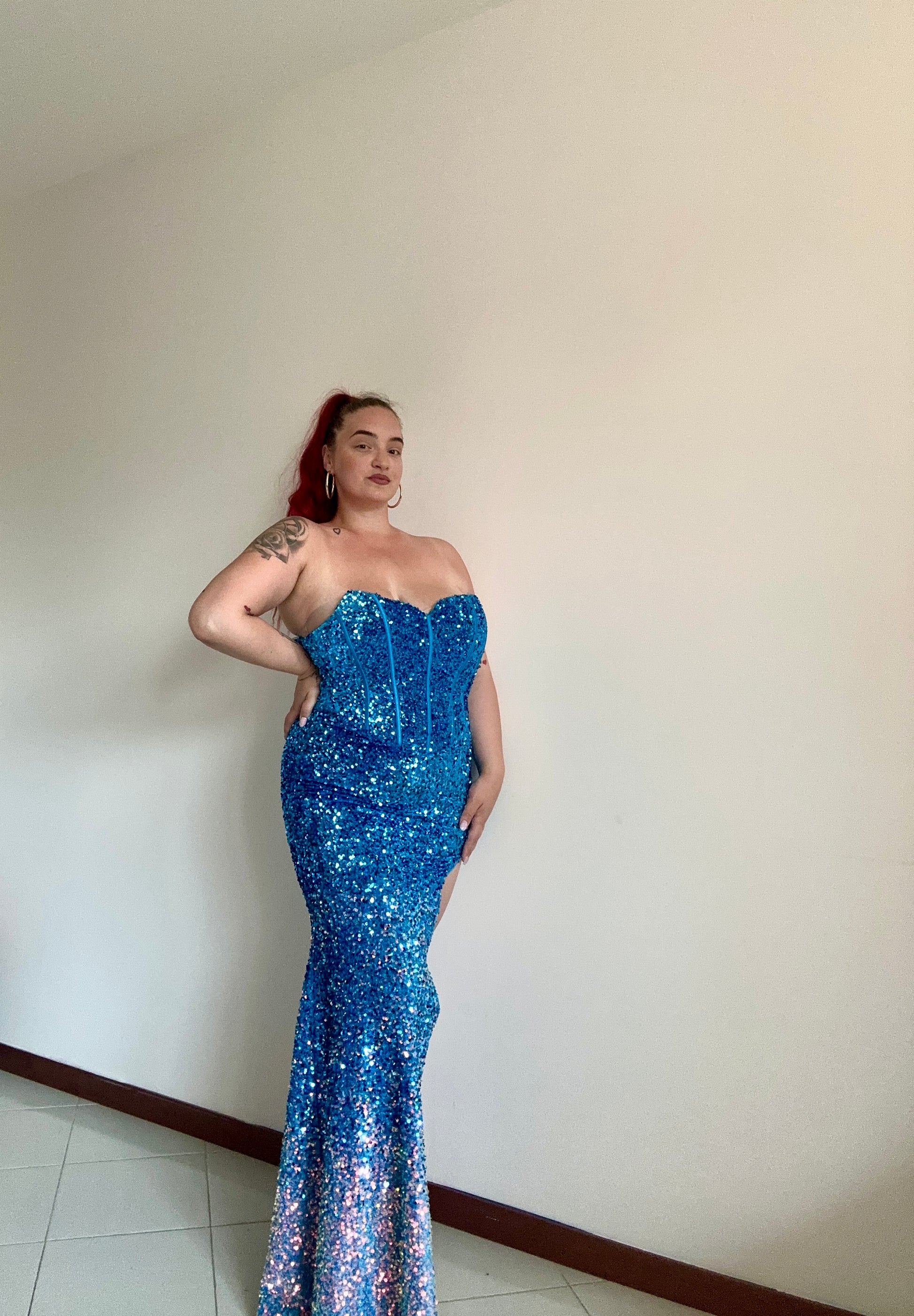 Abito CURVY Celeste