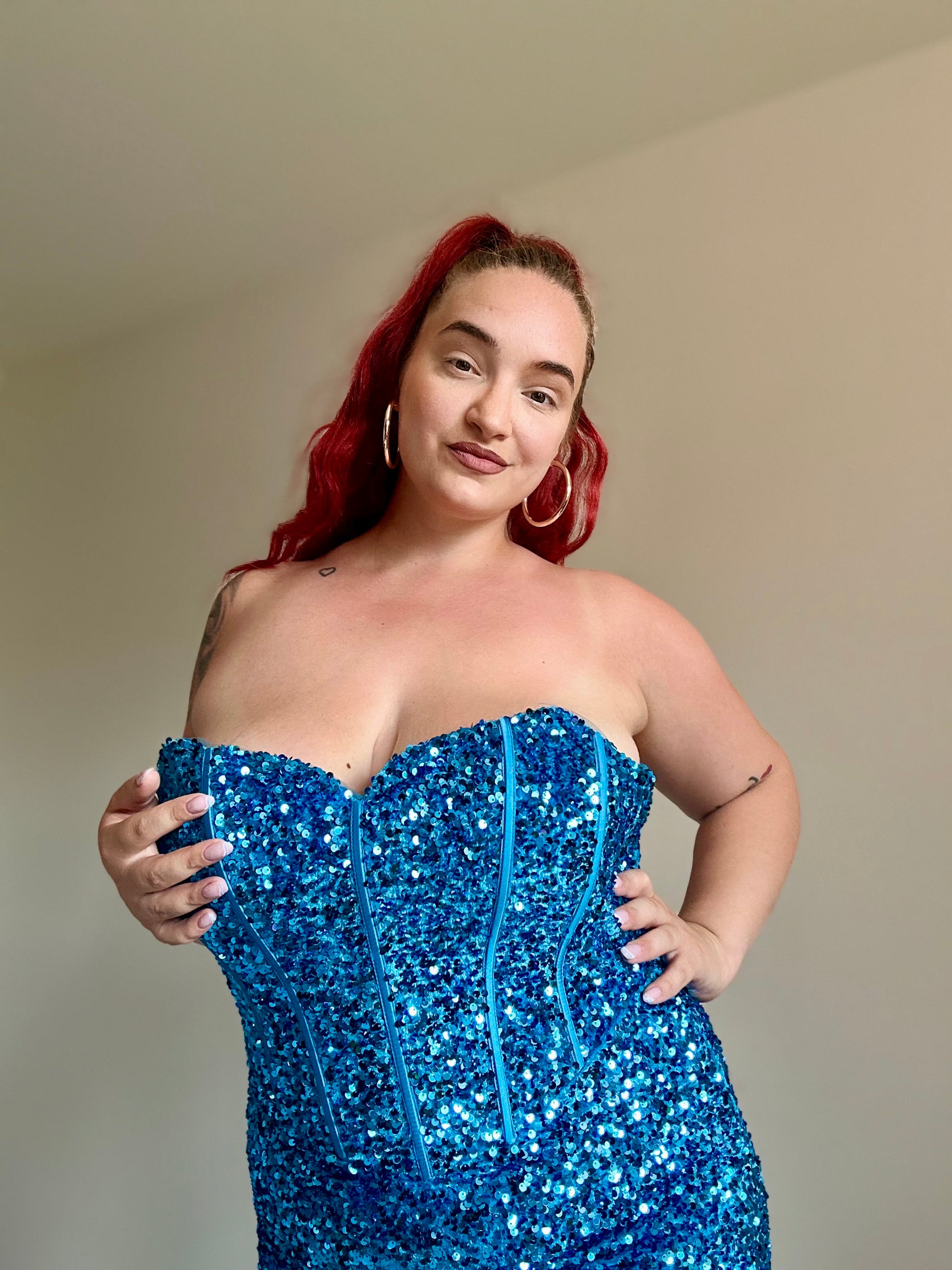 Abito CURVY Celeste