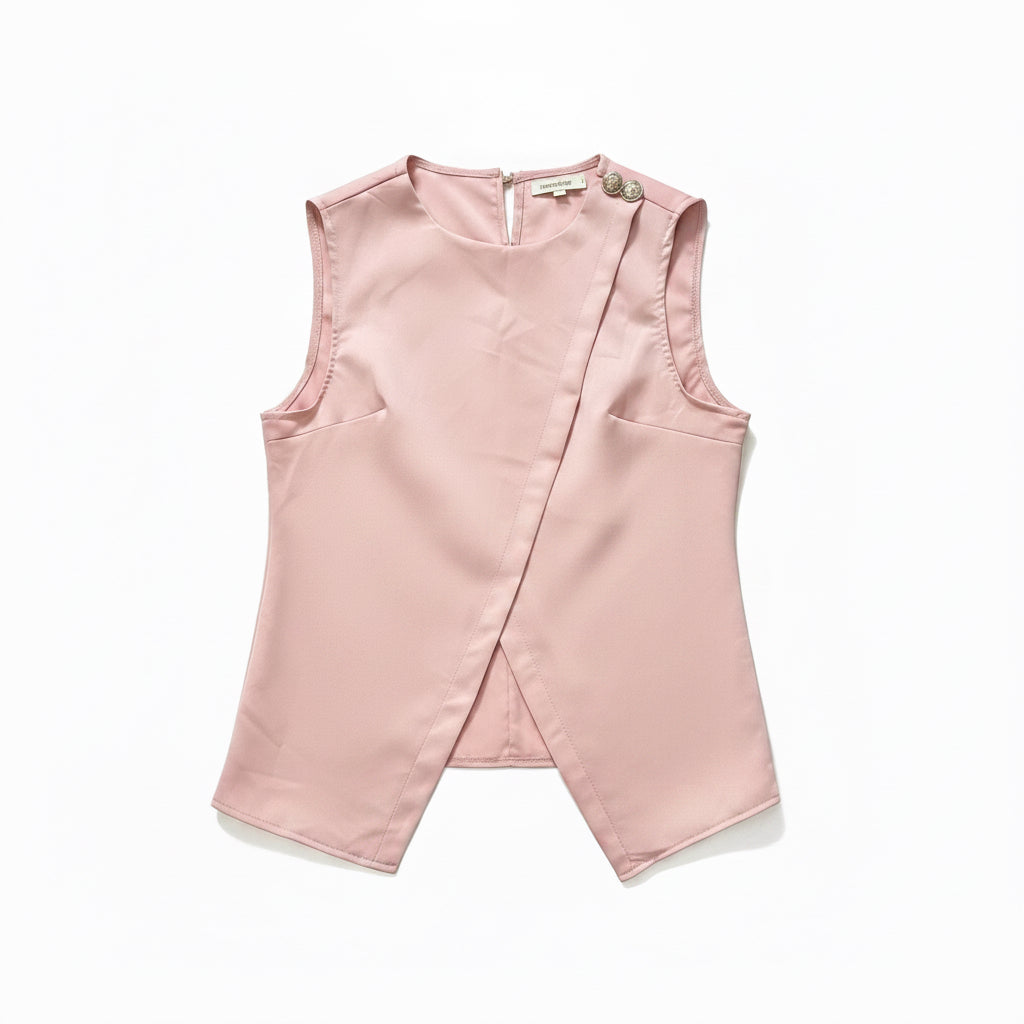 Top incrociato rosa
