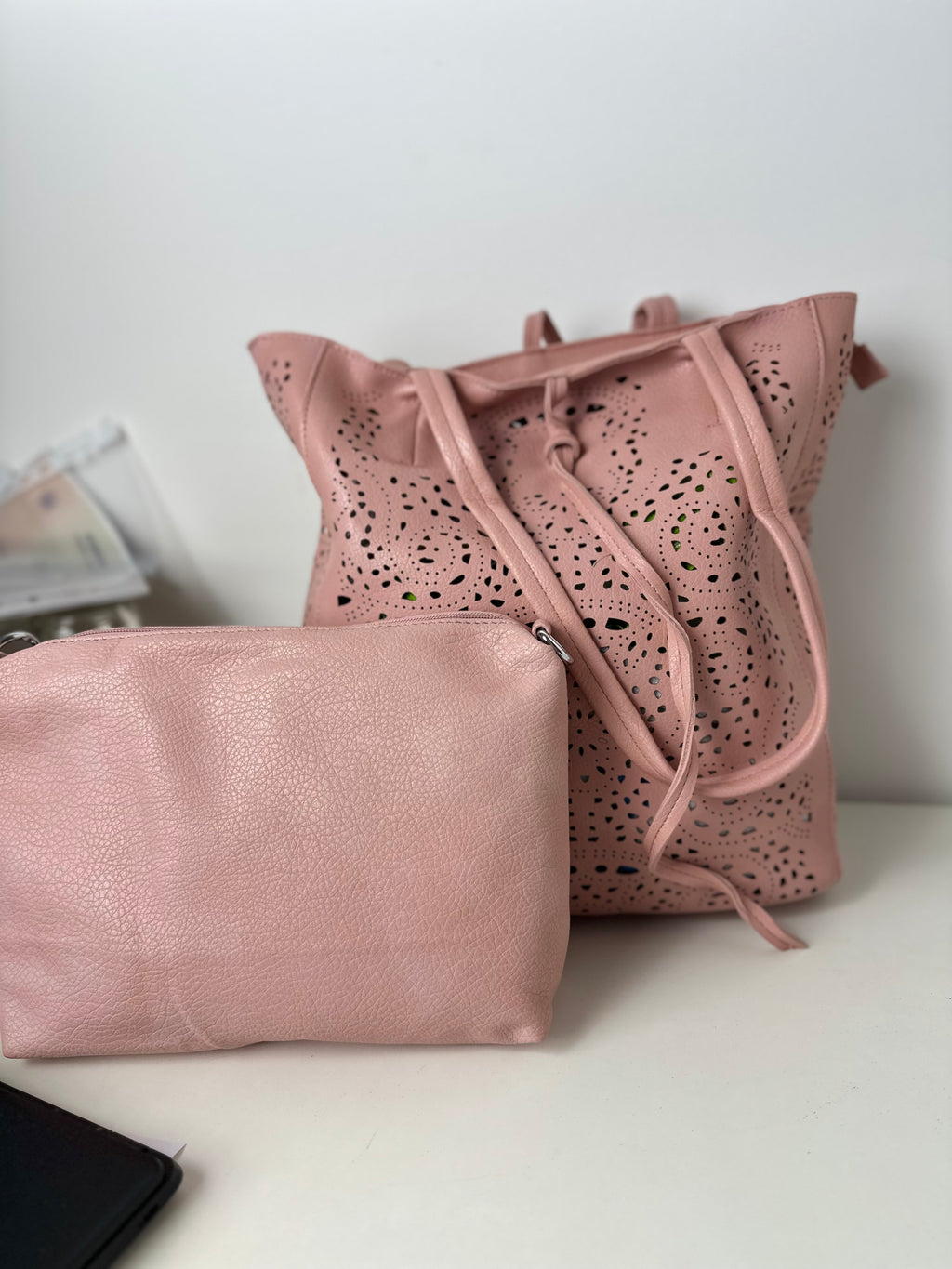 Borsa + pochette rosa