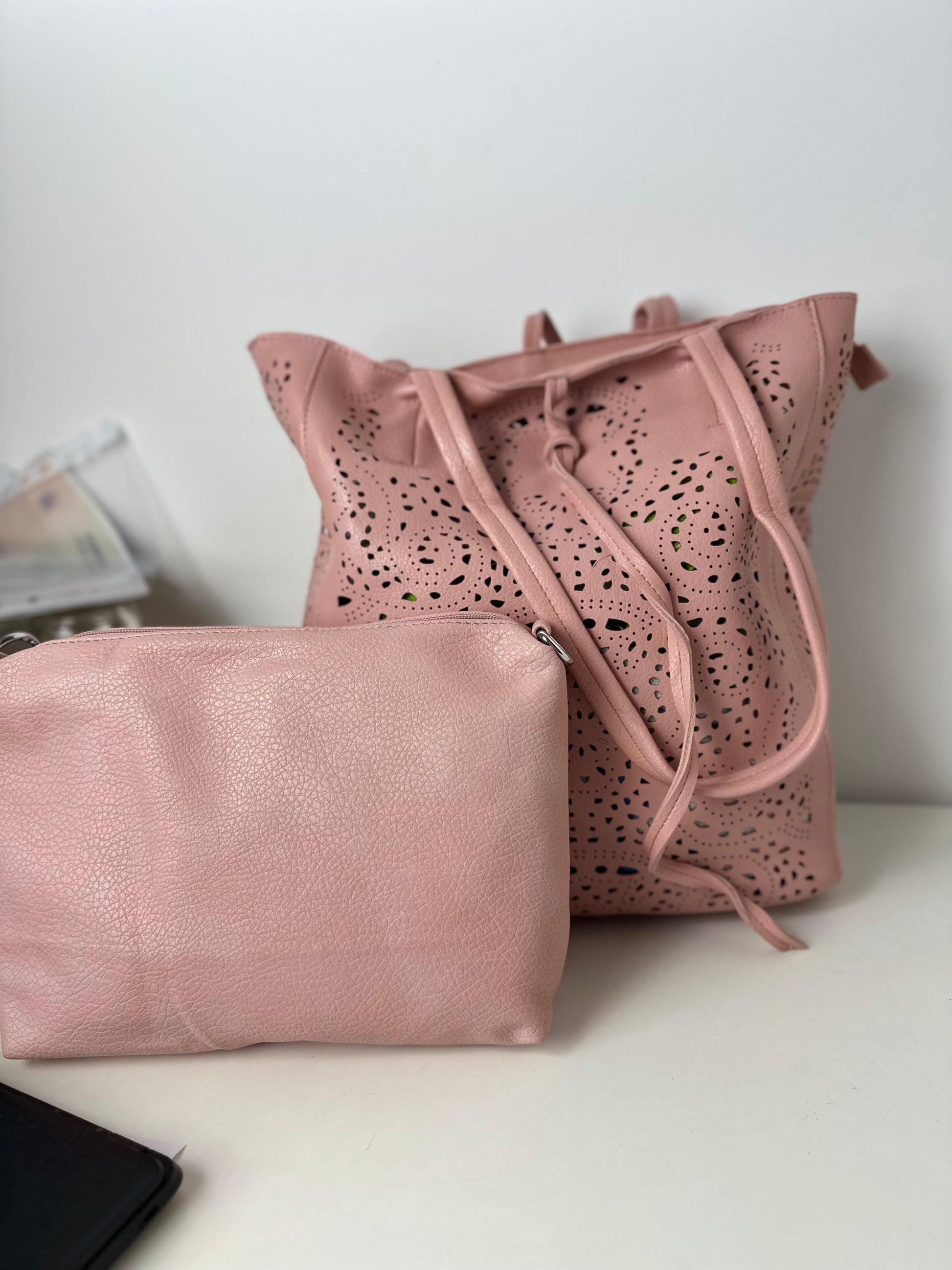 Borsa + pochette rosa